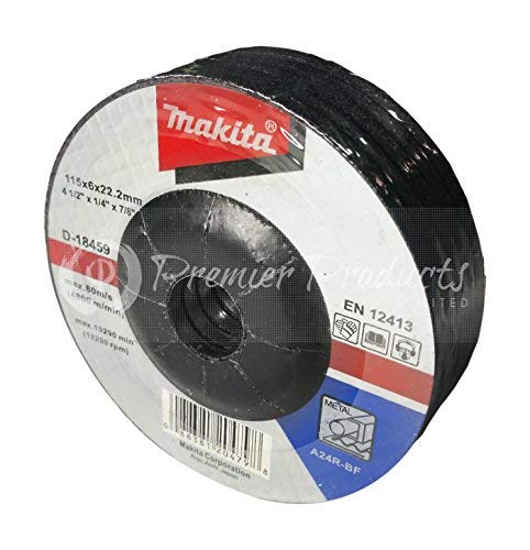 Makita 5 Pack - 4.5" Grinding Wheel For Grinders - Aggressive Grinding For Metal