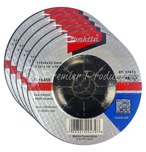 Makita 5 Pack - 4.5" Grinding Wheel For Grinders - Aggressive Grinding For Metal