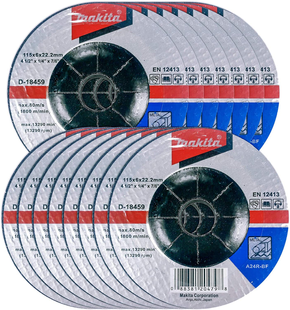 Makita 15 Pack - 4.5" Grinding Wheel For Grinders - Aggressive Grinding For Metal - 4-1/2" x 1/4 x 7/8-Inch