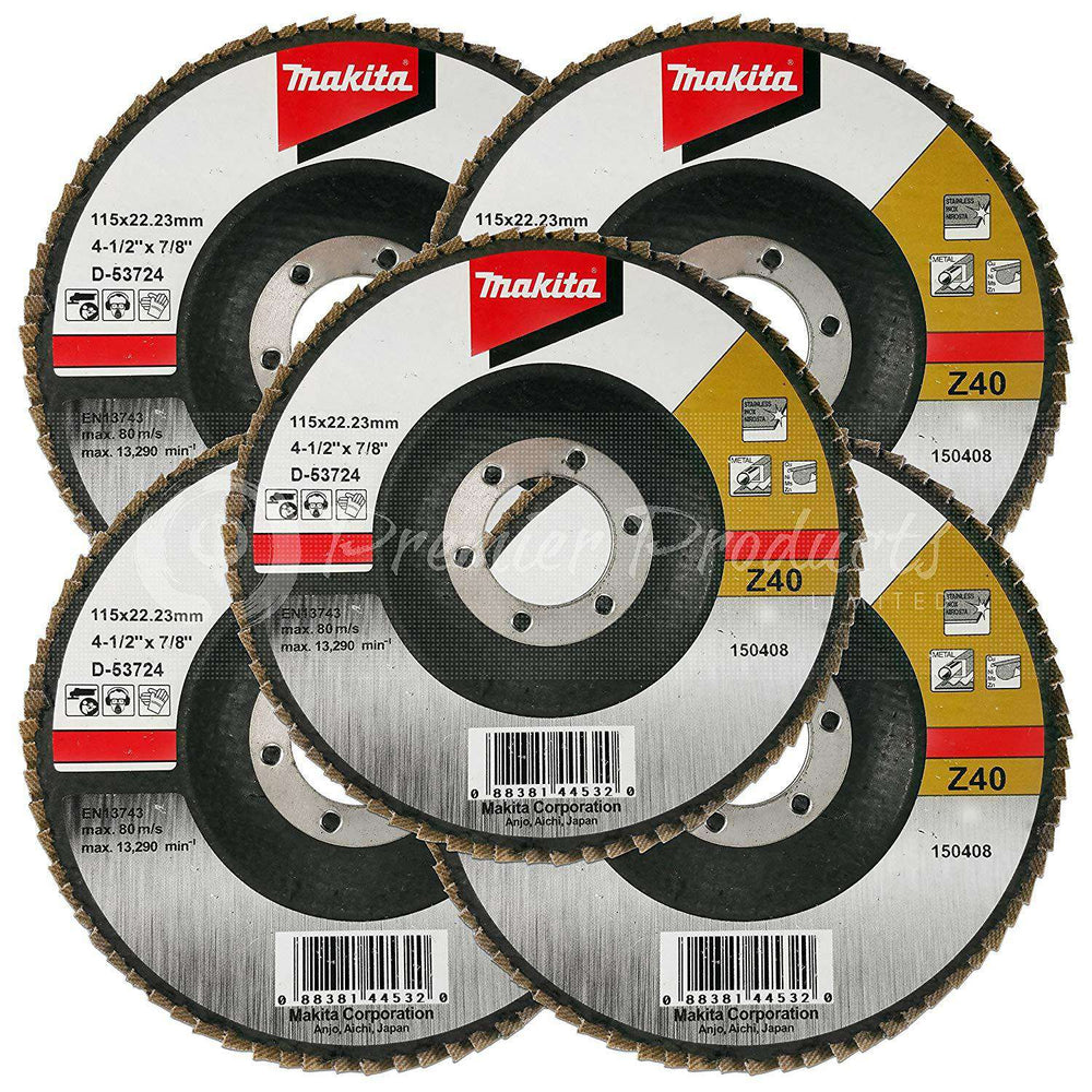 makita-5-pack-40-grit-flap-disc-for-grinders-aggressive-conditioning-for-metal-stainless-steel-non-ferrous-4-1-2-x-7-8-inch-z40-angled