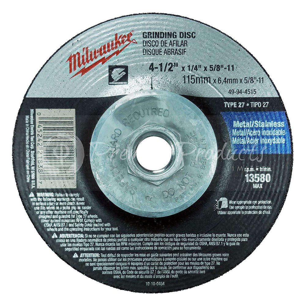 milwaukee-5-pack-4-1-2-hubbed-grinding-wheel-for-grinders-aggressive-grinding-for-metal-stainless-steel-4-1-2-x-1-4-x-5-8-inch-11-unc-depressed