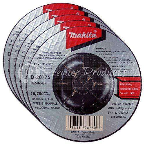Makita 5 Pack - 4 Inch Grinding Wheel For Grinders On Metal