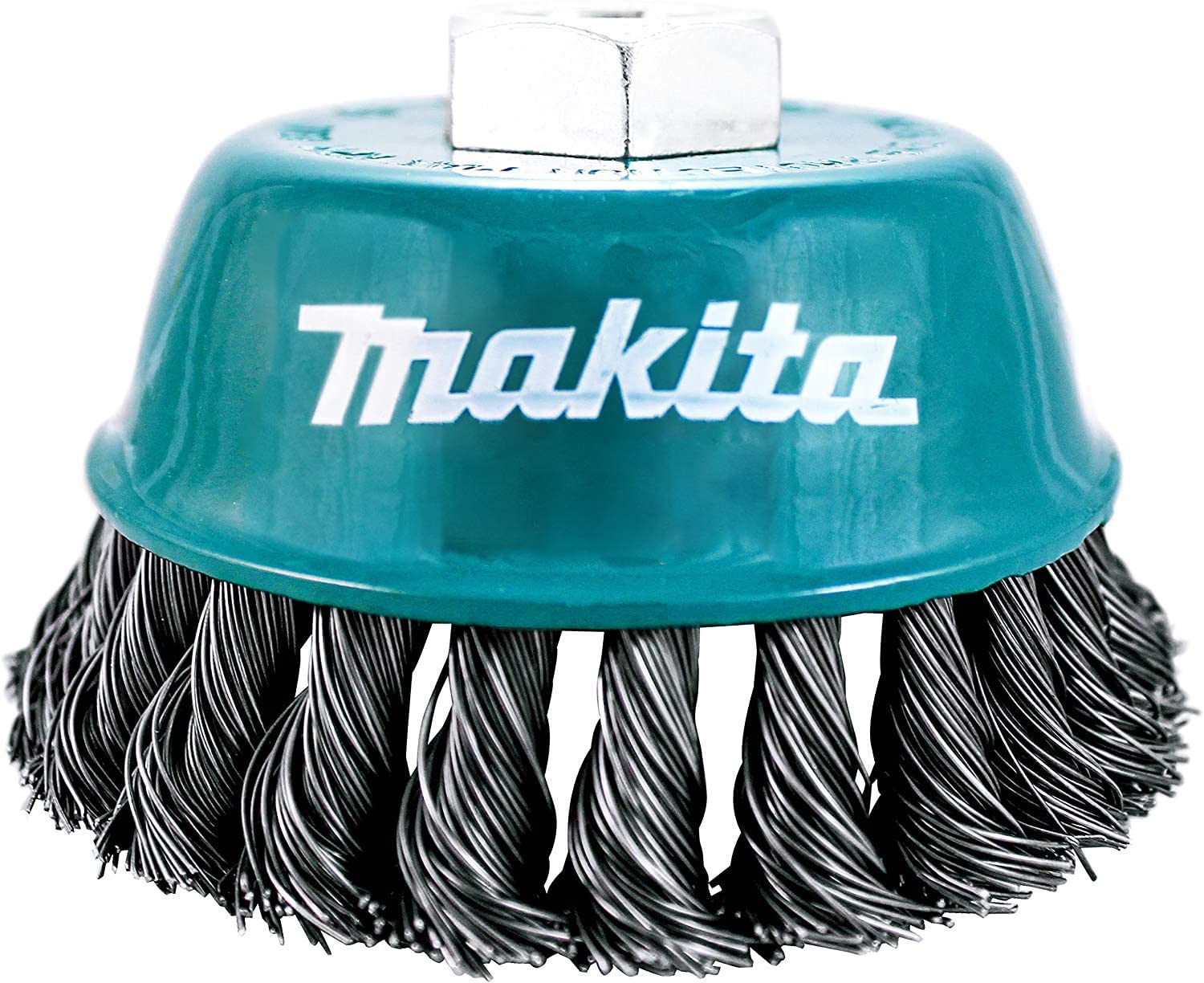 Makita 1 Piece - 4 Inch Knotted Wire Cup Brush For Grinders - Heavy-Duty Conditioning For Metal - 4