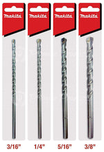 Makita 4 Piece - Complete Concrete Drill Bit Set For Hammer Drills In Masonry & Concrete