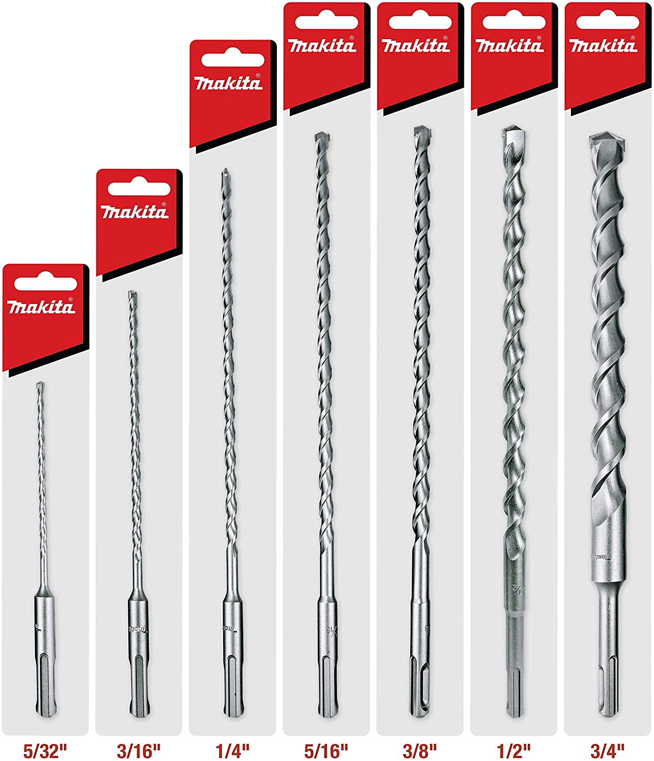 Makita 7 Piece - SDS-Plus Complete Drill Bit Set for SDS+ Rotary Hammers - Deep HD Drilling Into Concrete & Masonry