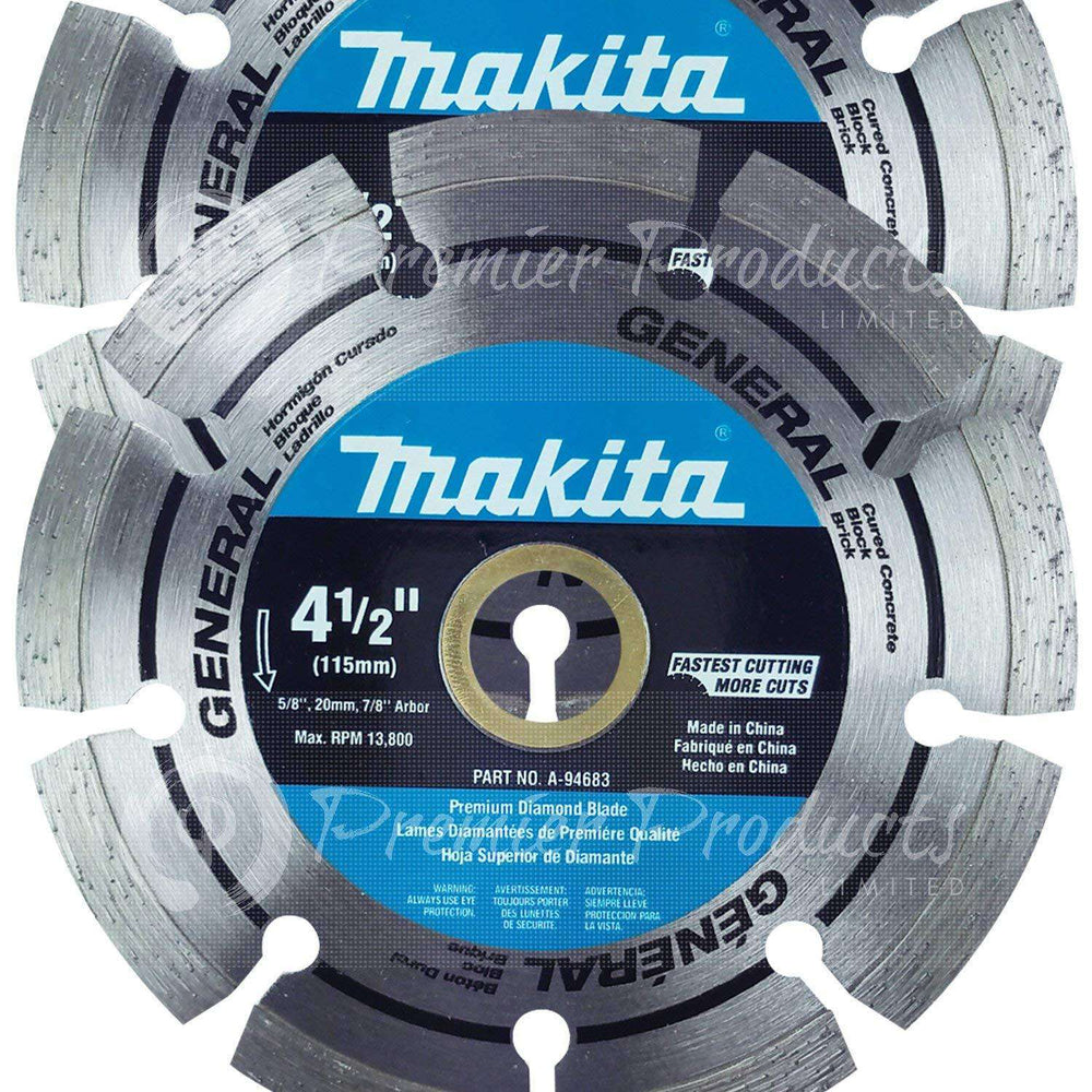 Makita 2 Pack - 4.5 Segmented Rim Diamond Blades For Grinders On Conc