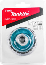 Makita 1 Piece - 3 Inch Knotted Wire Cup Brush For Grinders - Heavy-Duty Conditioning For Metal