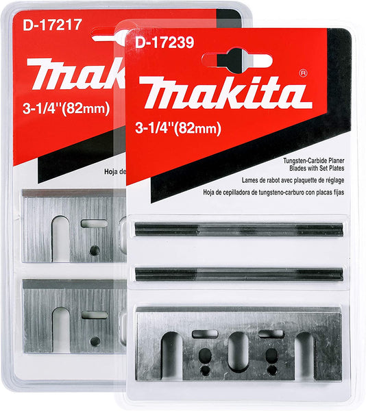 Makita 6 Piece - 3.25" Double Edge Planer Blade Set For 3.25" Planers - Fast & Long-Lasting Cutting For Hard Wood