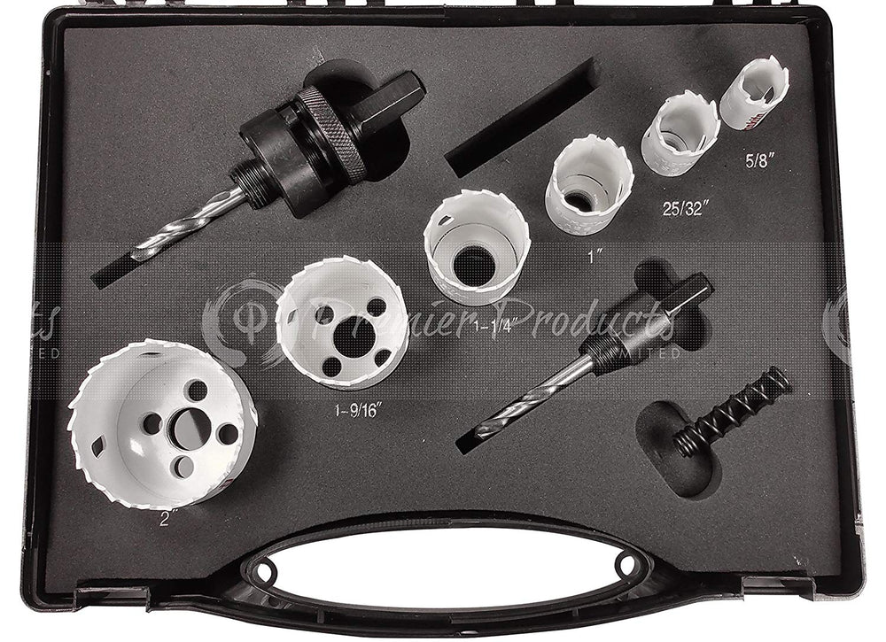 Makita 9 Piece - Electricians Bi-Metal Hole Saw Kit For Drills - Precise Boring Into All Materials
