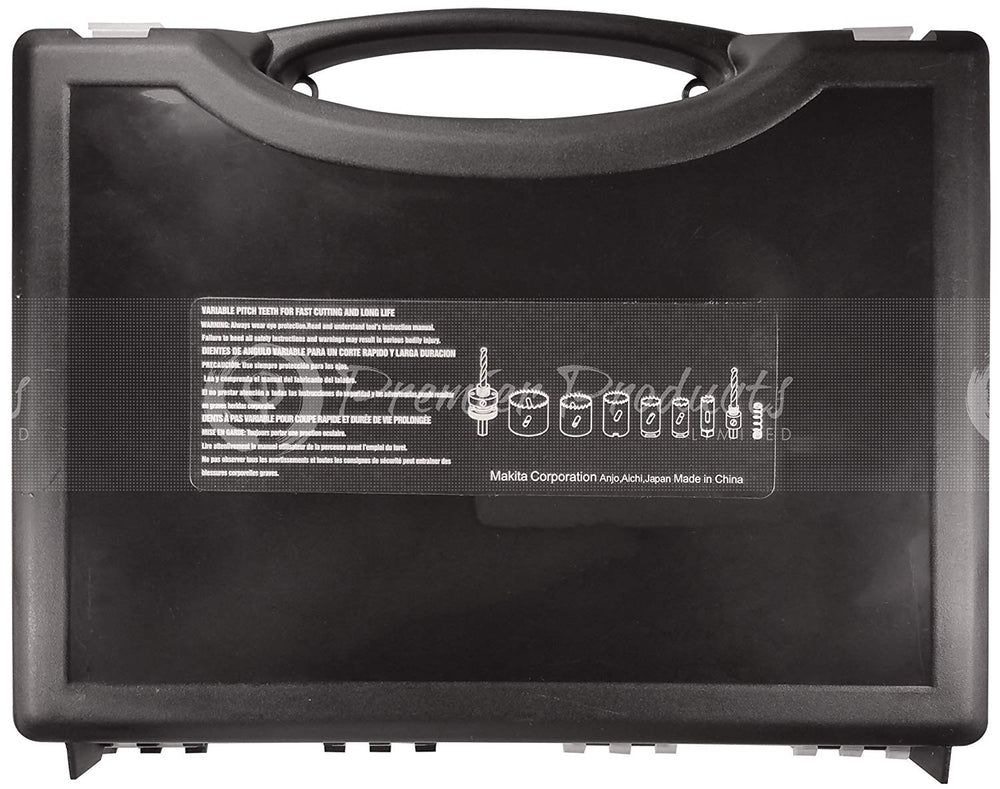 Makita 9 Piece - Electricians Bi-Metal Hole Saw Kit For Drills - Precise Boring Into All Materials