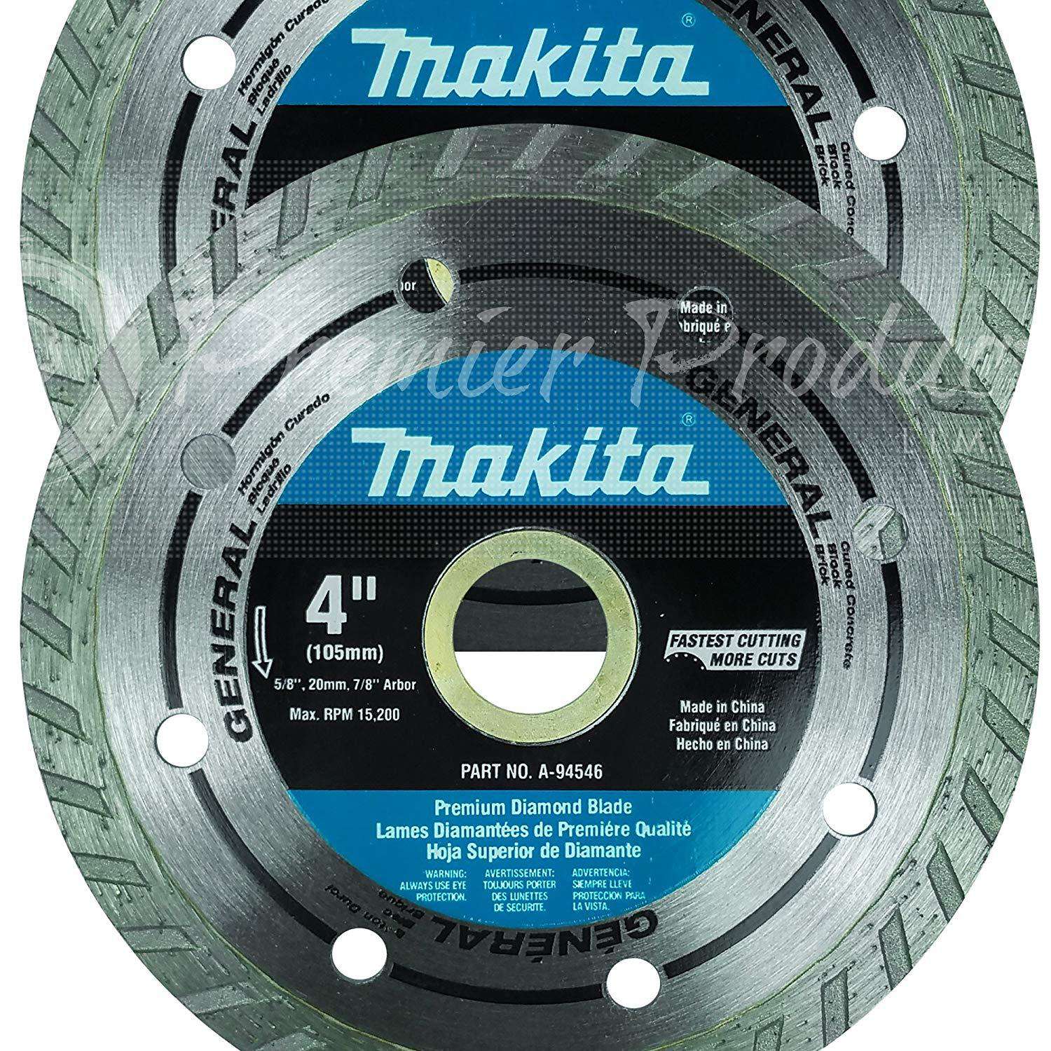 Makita 2 Pack - 4 Inch Turbo Rim Diamond Blades For 4 Inch Grinders On Concrete and Brick