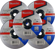 Makita 5 Pack - 7 Inch Grinding Wheel For 7”+ Grinders - Aggressive Grinding For Metal - 7” x 1/4" x 7/8"