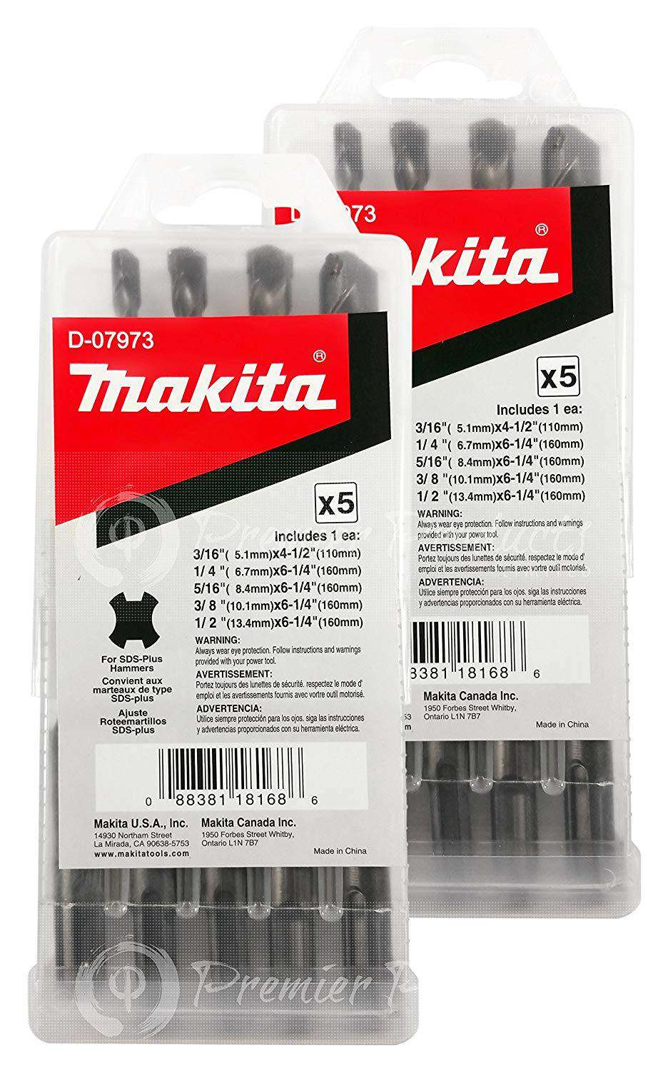 Makita 10 Piece - SDS-Plus Drill Bit Set For Rotary Hammers In Concrete & Masonry