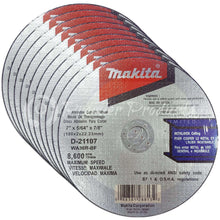 Makita 10 Pack - 7 Inch Cut Off Wheels For Grinders On Metal & Stainless Steel/INOX