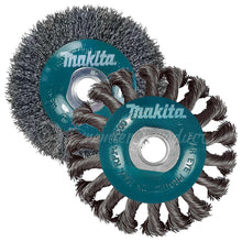 Makita 2 Piece - 4 Inch Crimped & Twist Wire Wheel Brush Set For 4.5" Grinders - Complete Conditioning For Metal - 4" x 5/8-Inch | 11 UNC