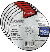 Makita 5 Pack - 4 Inch Cut Off Wheels For Grinders On Metal & Stainless Steel/INOX