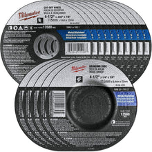 Milwaukee 15 Piece - 4.5" Grinding & Cut Off Wheel Set for Grinders - Aggressive Grind & Cut for Metal & Stainless Steel